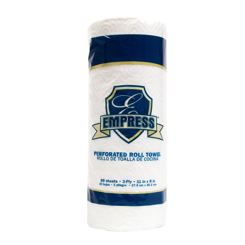 Empress Kitchen Paper Towels, White, 2-Ply, 85 Sheets per Roll